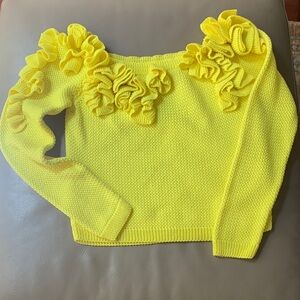 Yellow Ruffled Women's Sweater